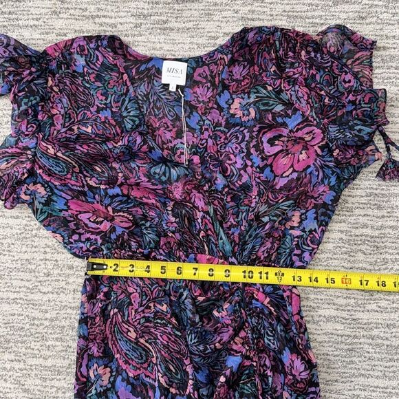 NWT MISA Los Angeles Colette Midi Dress in Flora Electric Large Revolve - Picture 10 of 16